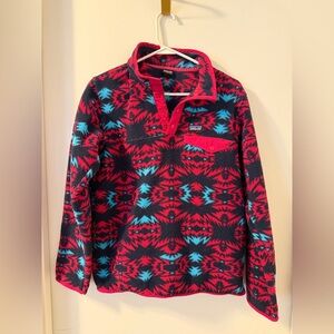 Patagonia Synchilla Snap T Fleece Pullover in Aztec Print GIRLS size XXL.